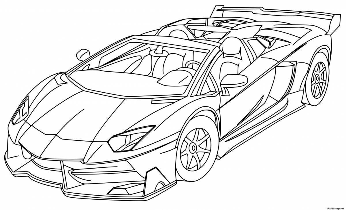Coloring page charming marusya car