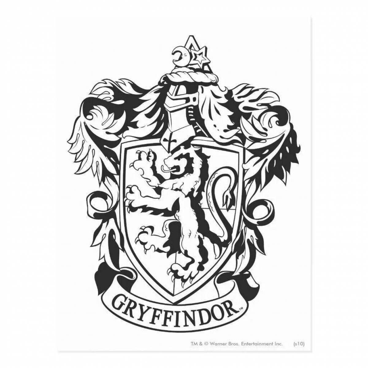Раскраска яркий герб гриффиндора