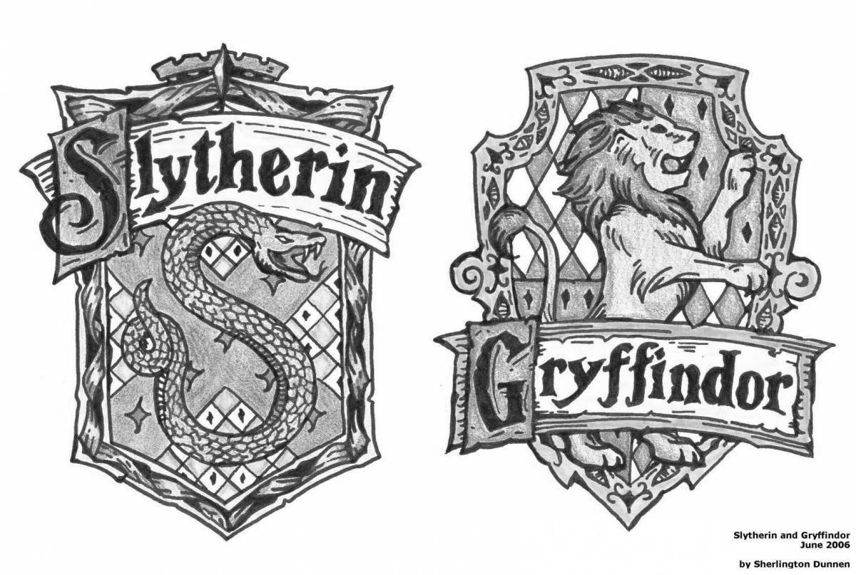 Photo Gryffindor coat of arms coloring page