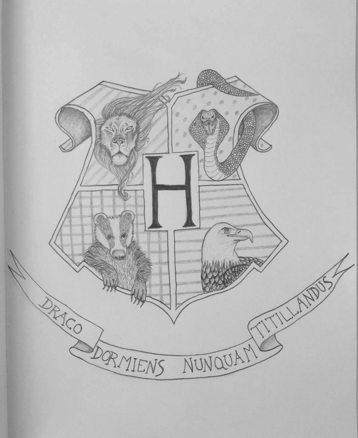 Photo Gryffindor glorious coat of arms coloring page