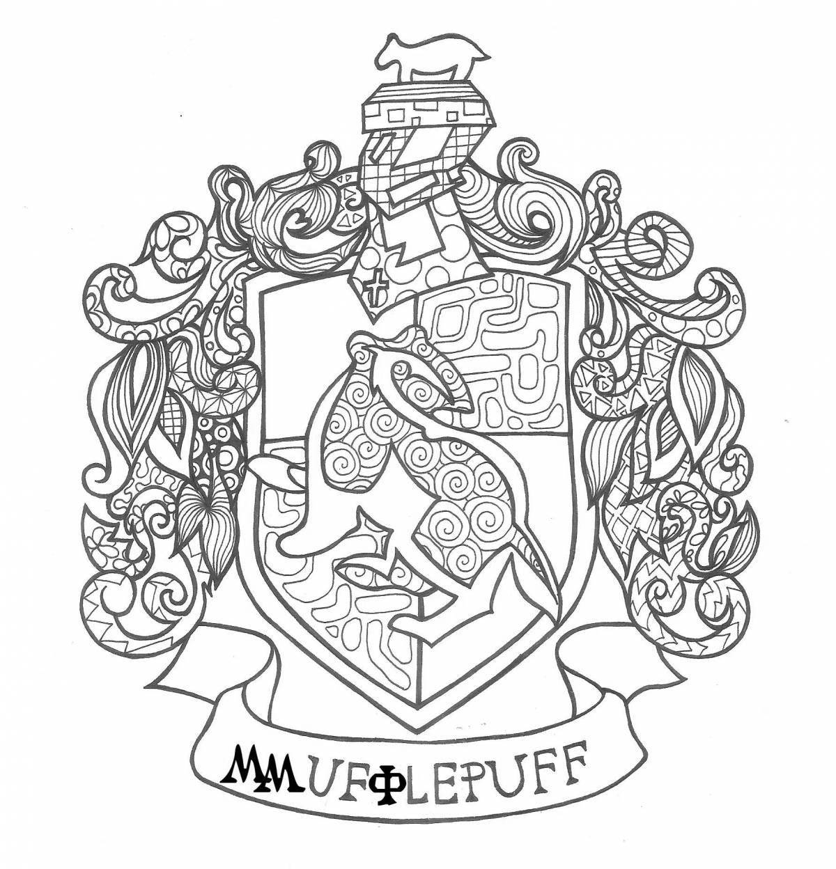 Раскраска изысканный герб гриффиндора