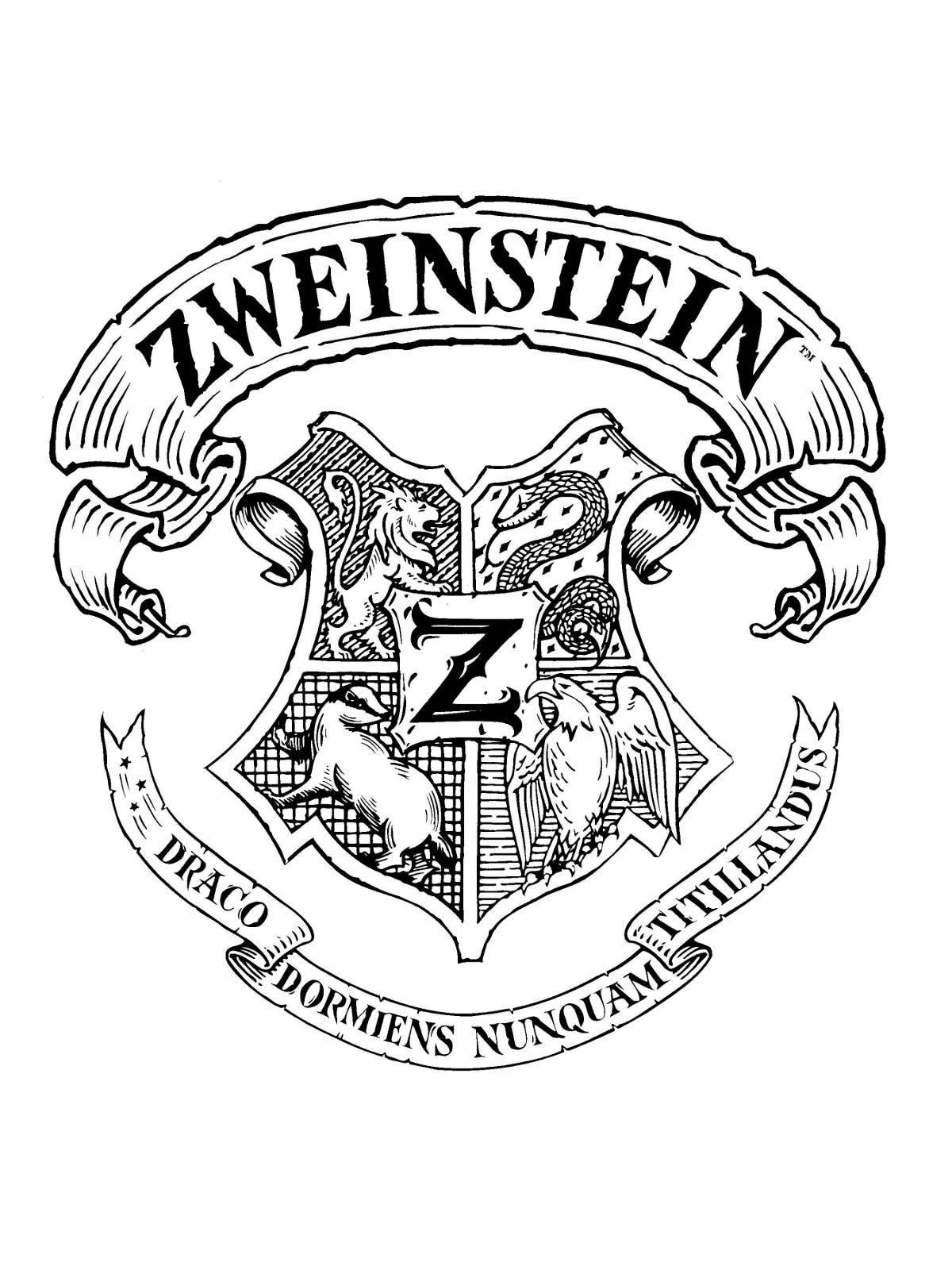 Photo Coloring page embellished Gryffindor coat of arms