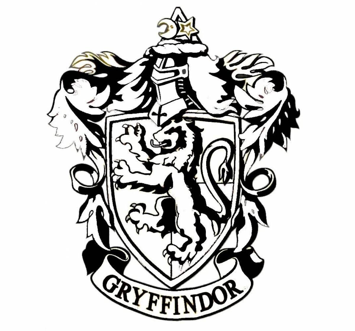 Раскраска дерзкий герб гриффиндора
