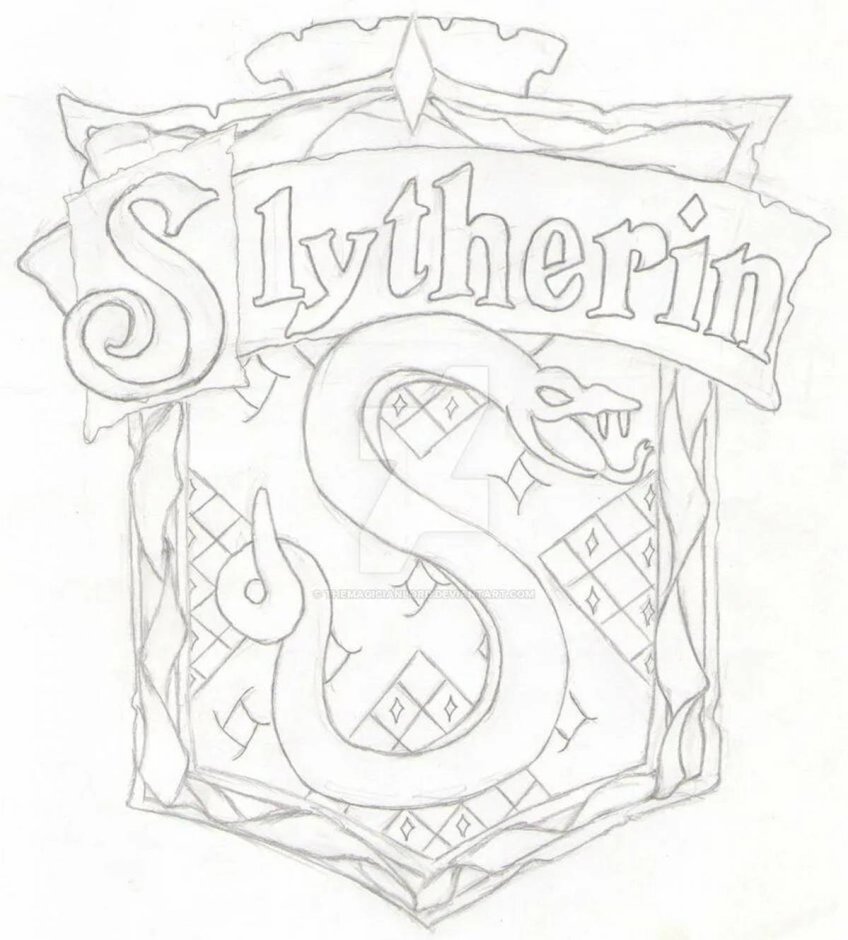Раскраска замысловатый герб гриффиндора