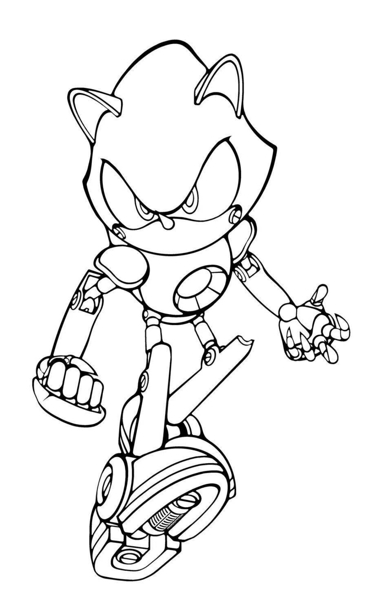 Colorful sonic iron coloring book