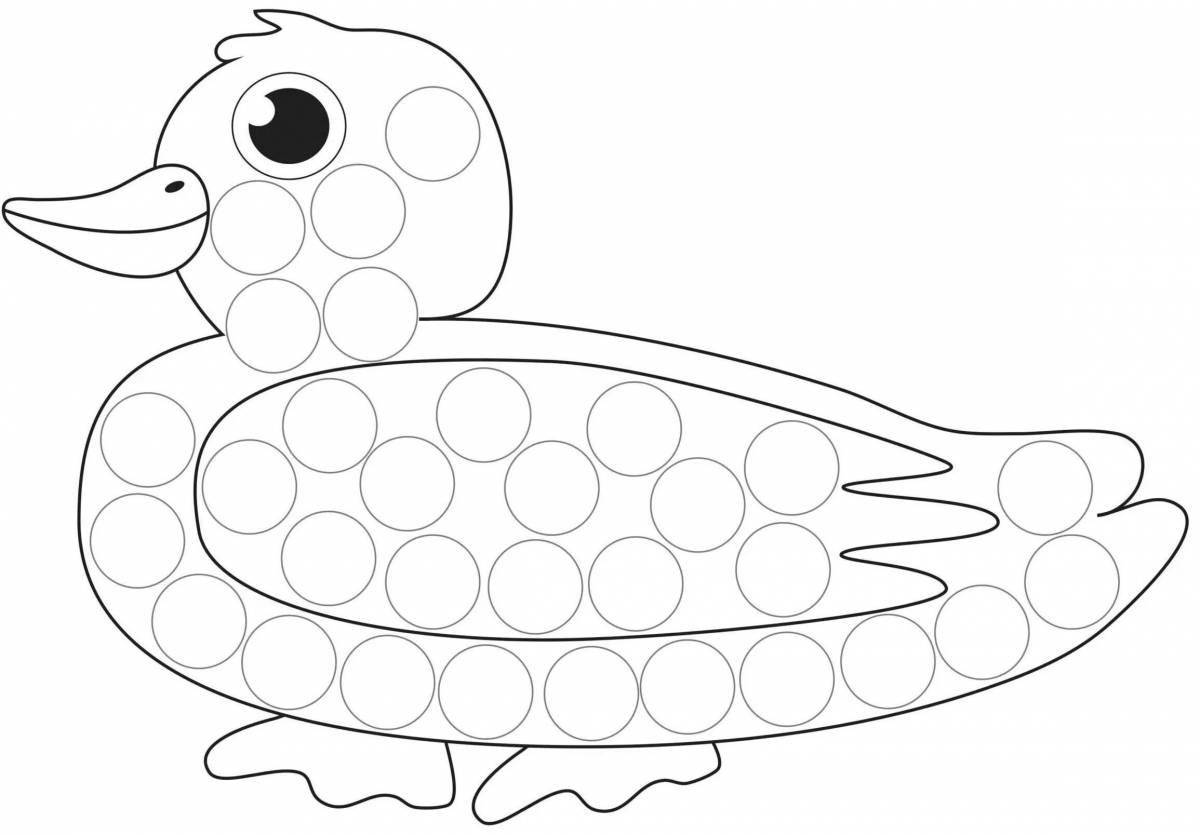 Colorful rubber duck coloring page