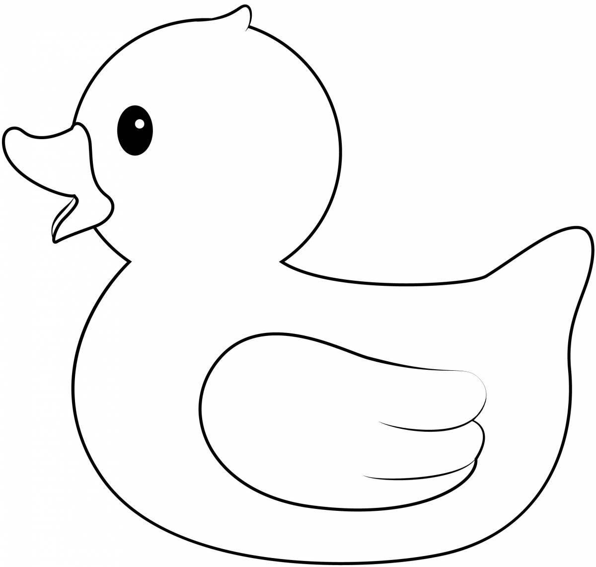Smiling rubber duck coloring page