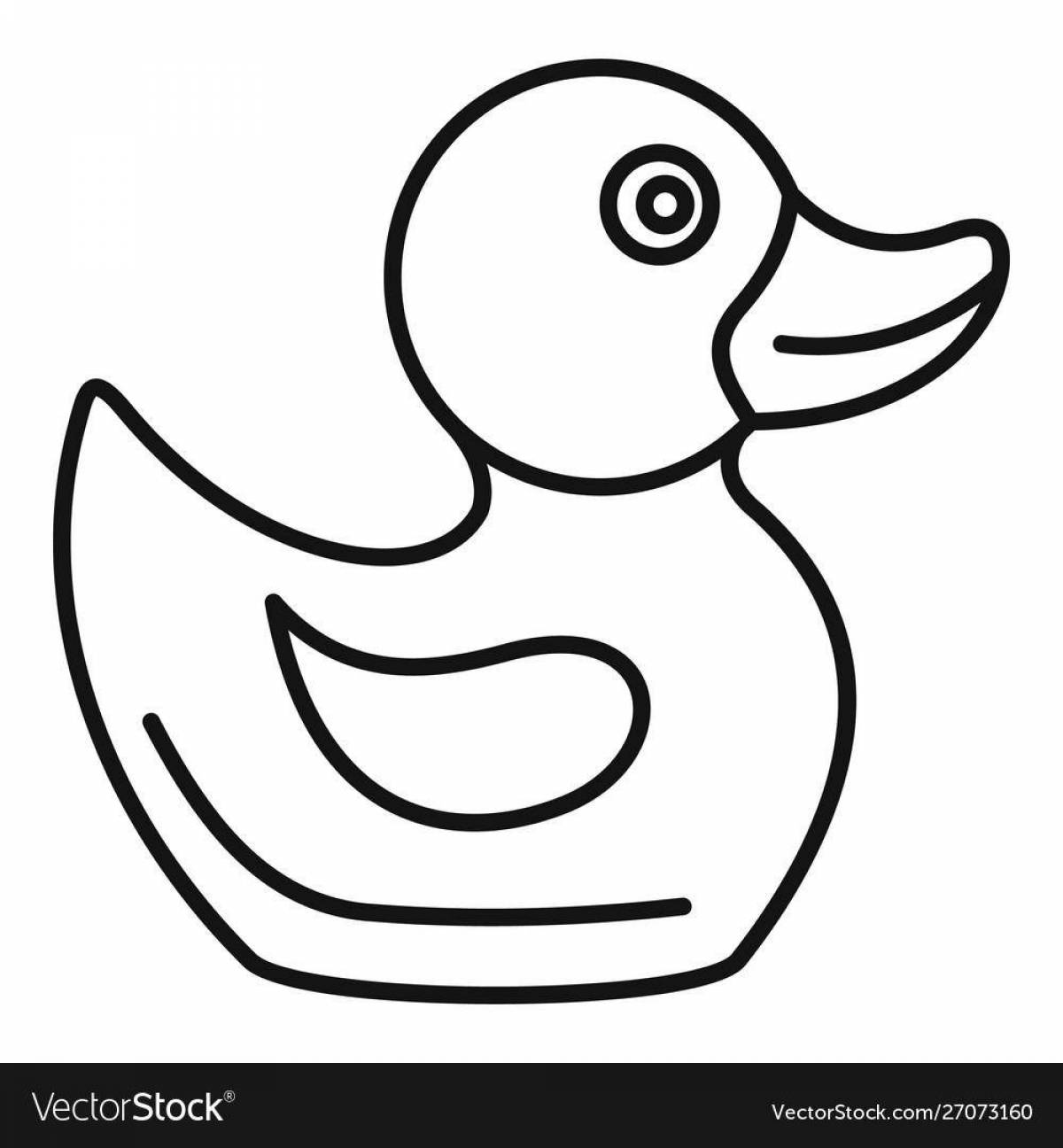 Coloring page grinning rubber duck