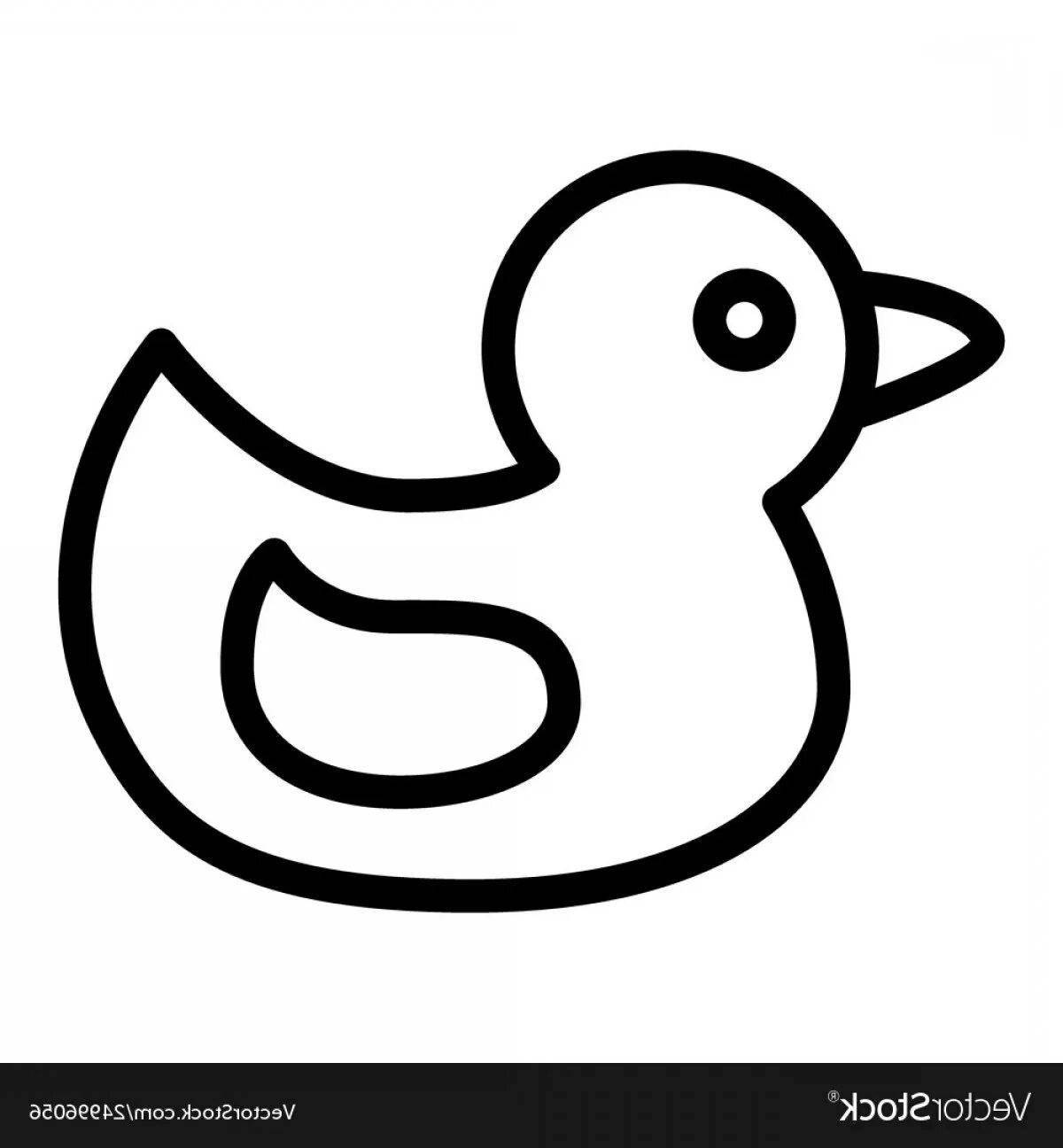 Silly rubber duck coloring page