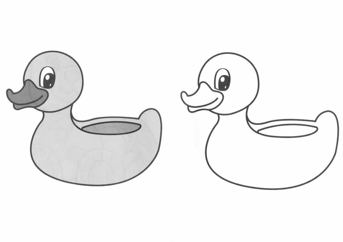 Coloring book exciting rubber duck