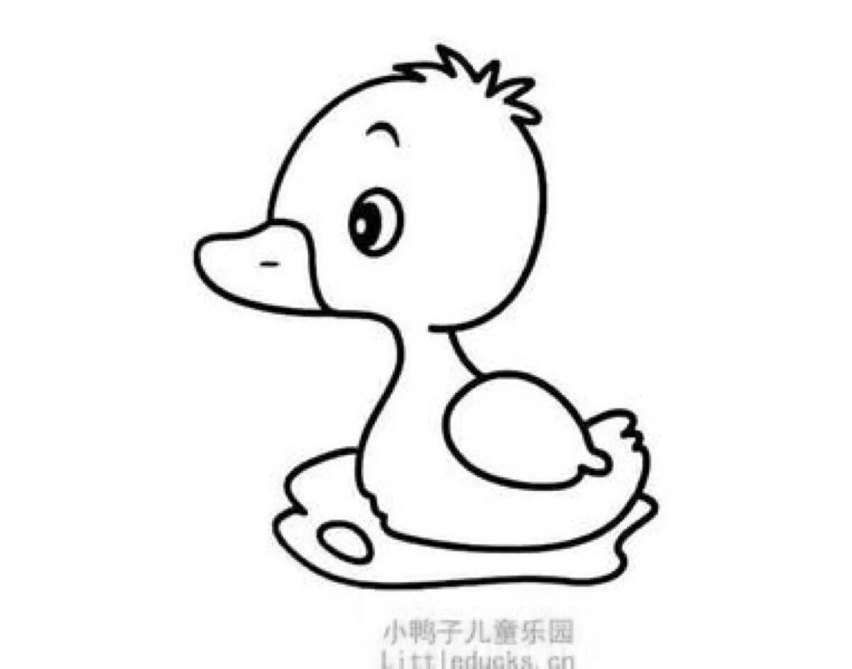 Coloring page funny rubber duck