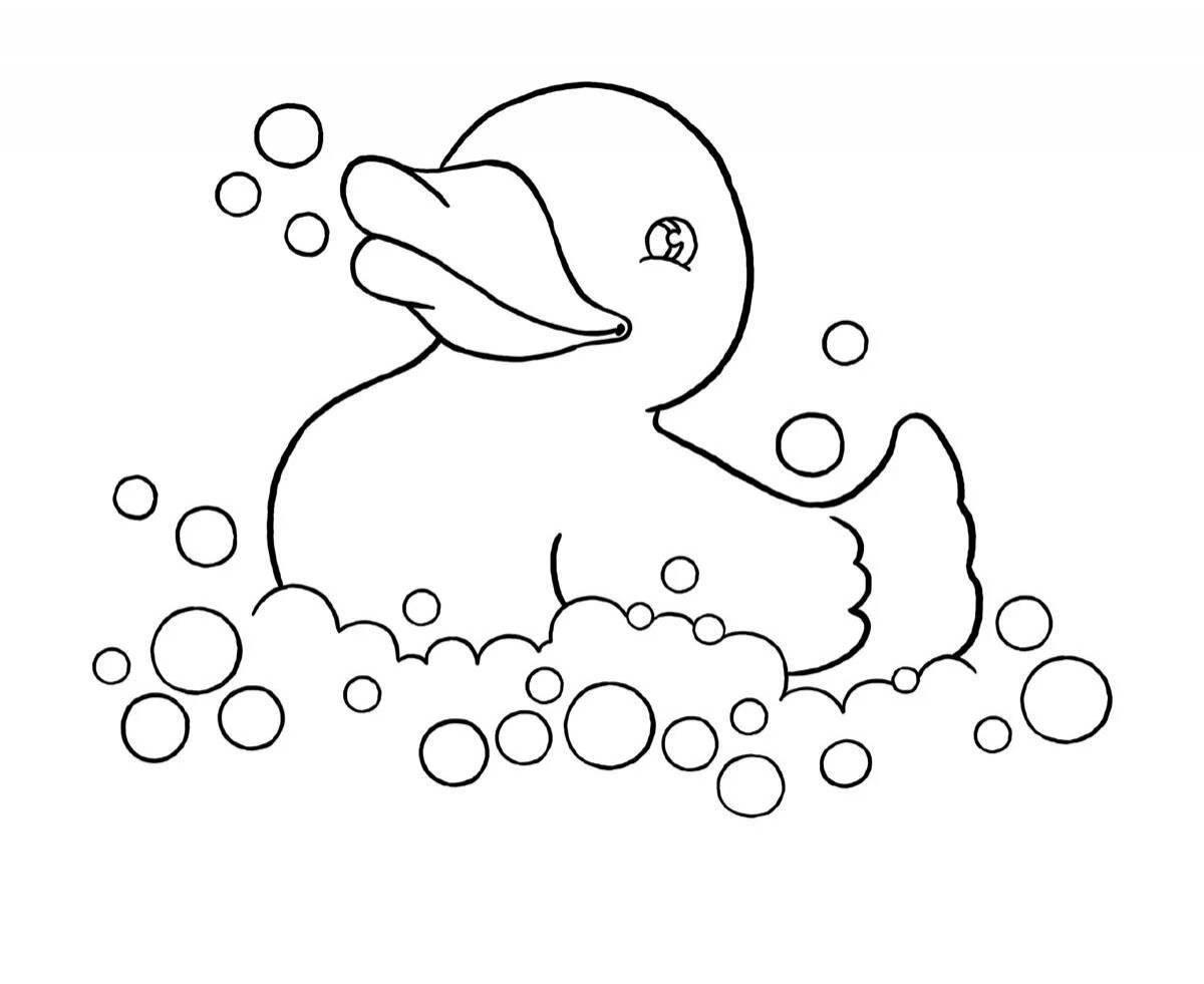 Zany rubber duck coloring page