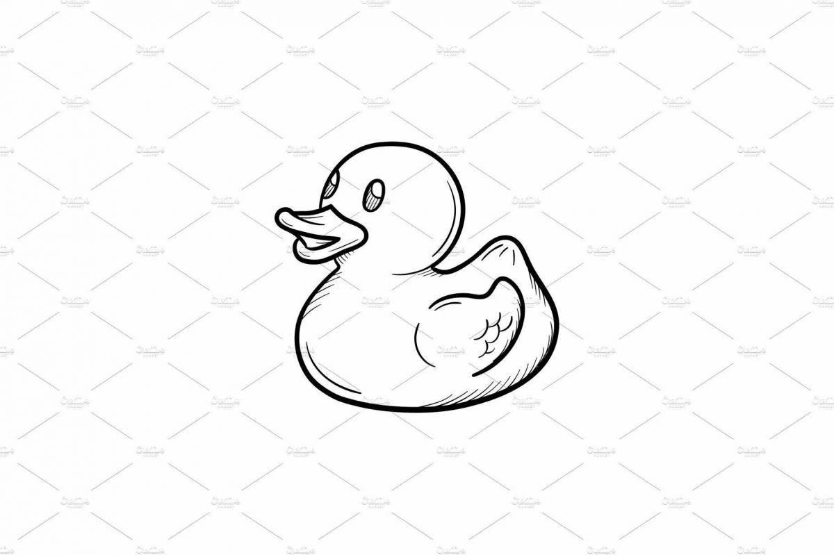 Coloring page adorable rubber duck
