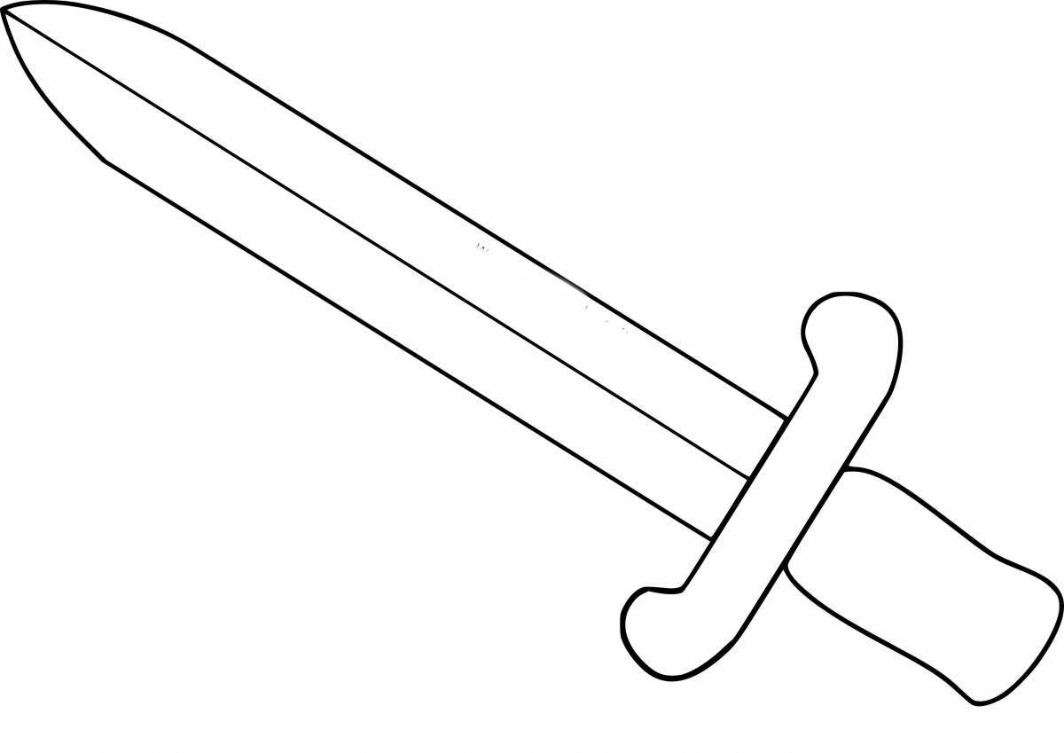 Treasurer's fine sword coloring page