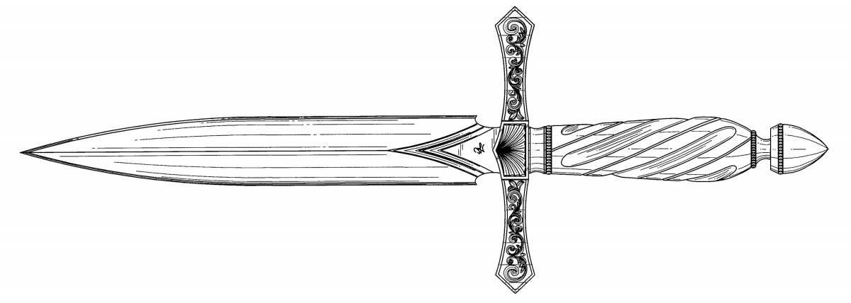 Treasurer's joyful sword coloring page