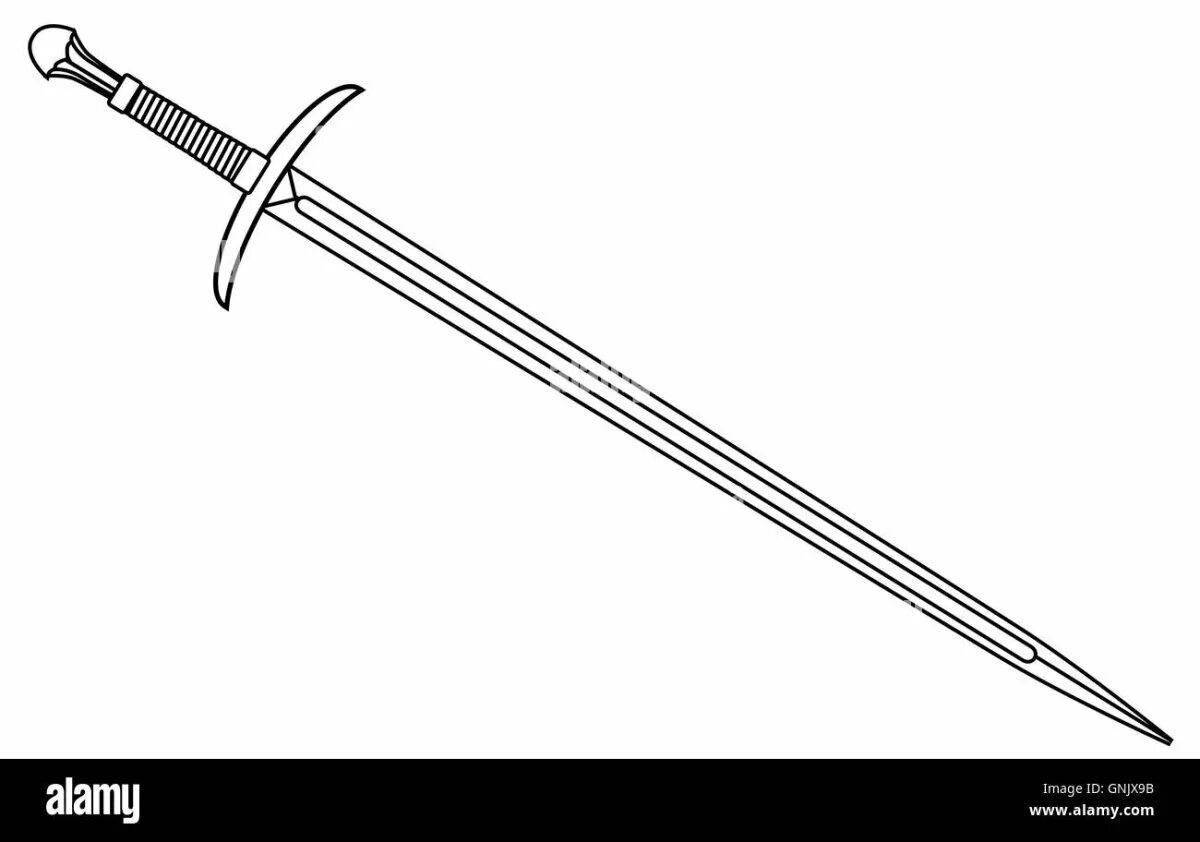 Раскраска казначей с игривым мечом