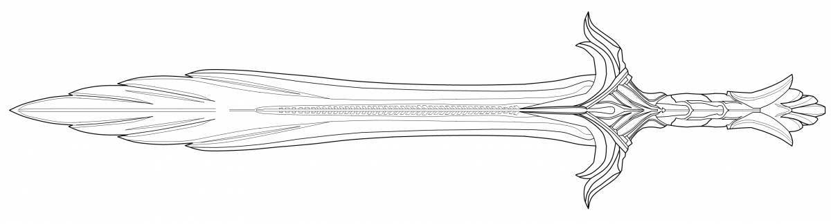 Treasurer's beckoning sword coloring page