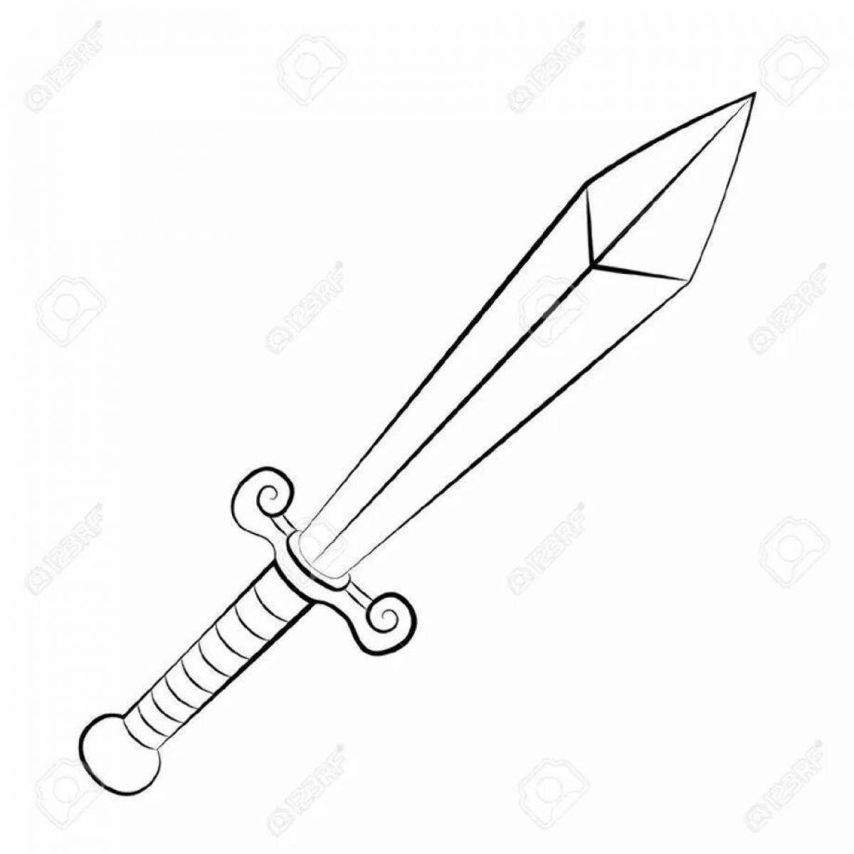 Exotic treasurer sword coloring page