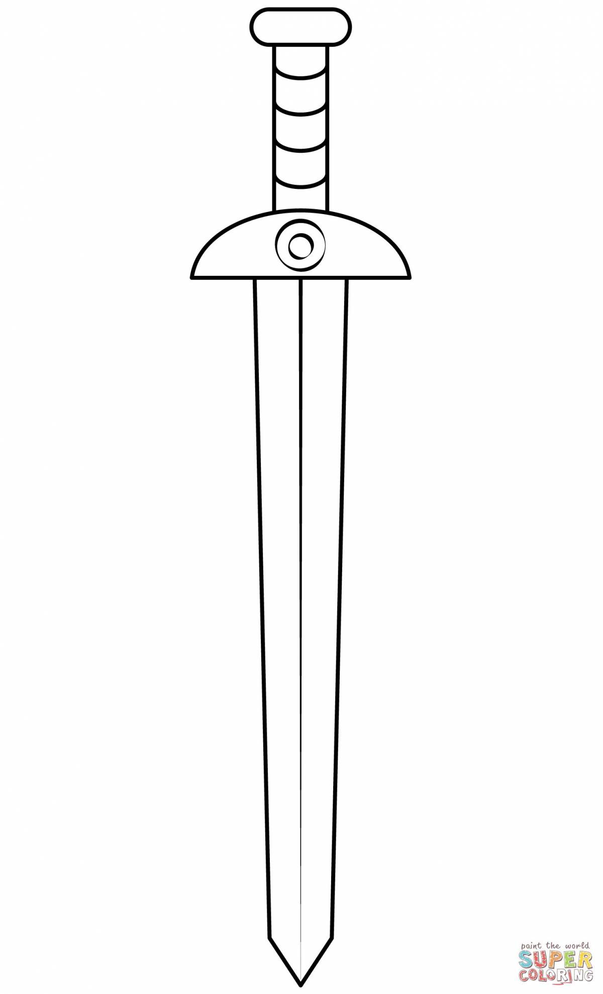 Treasurer's mystical sword coloring page