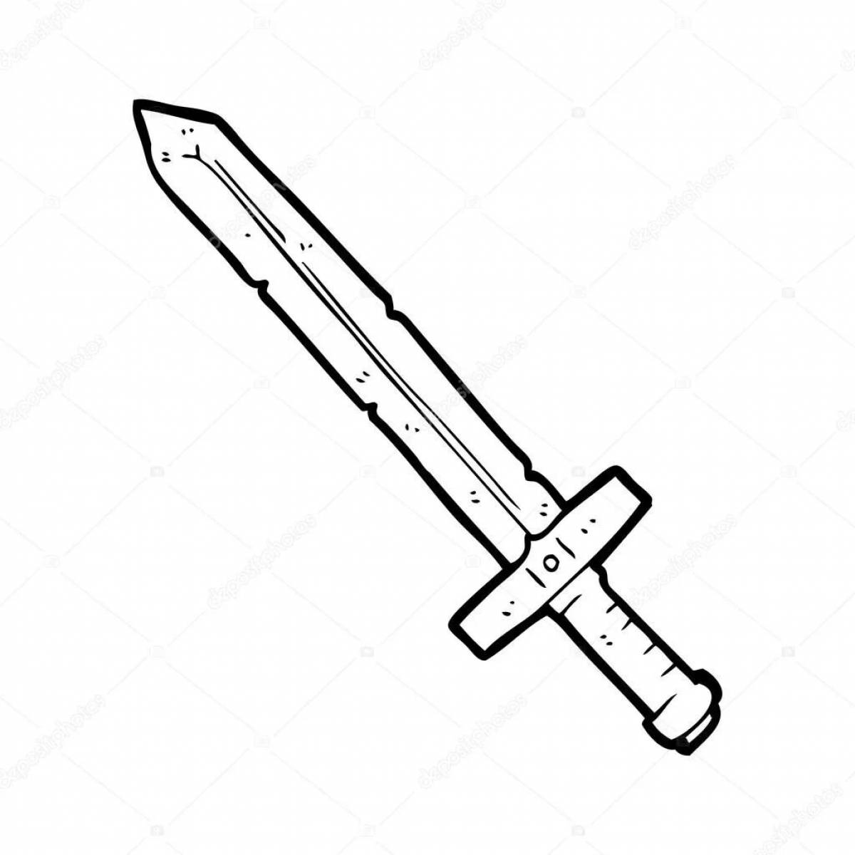 Treasurer's magical sword coloring page