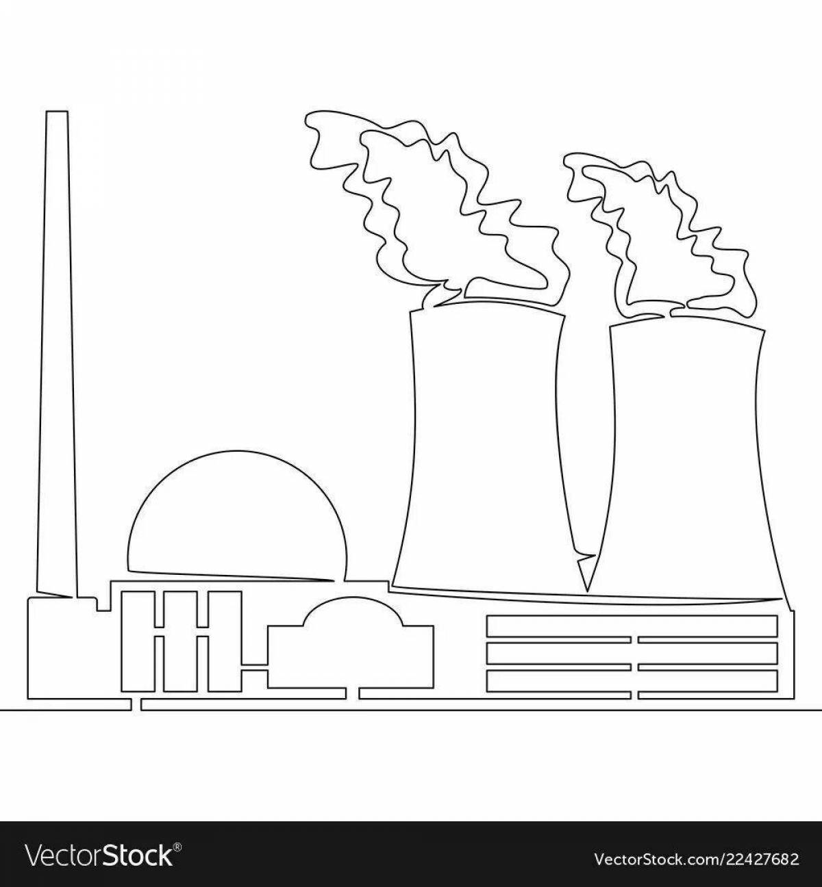 Coloring page decorated Chernobyl station