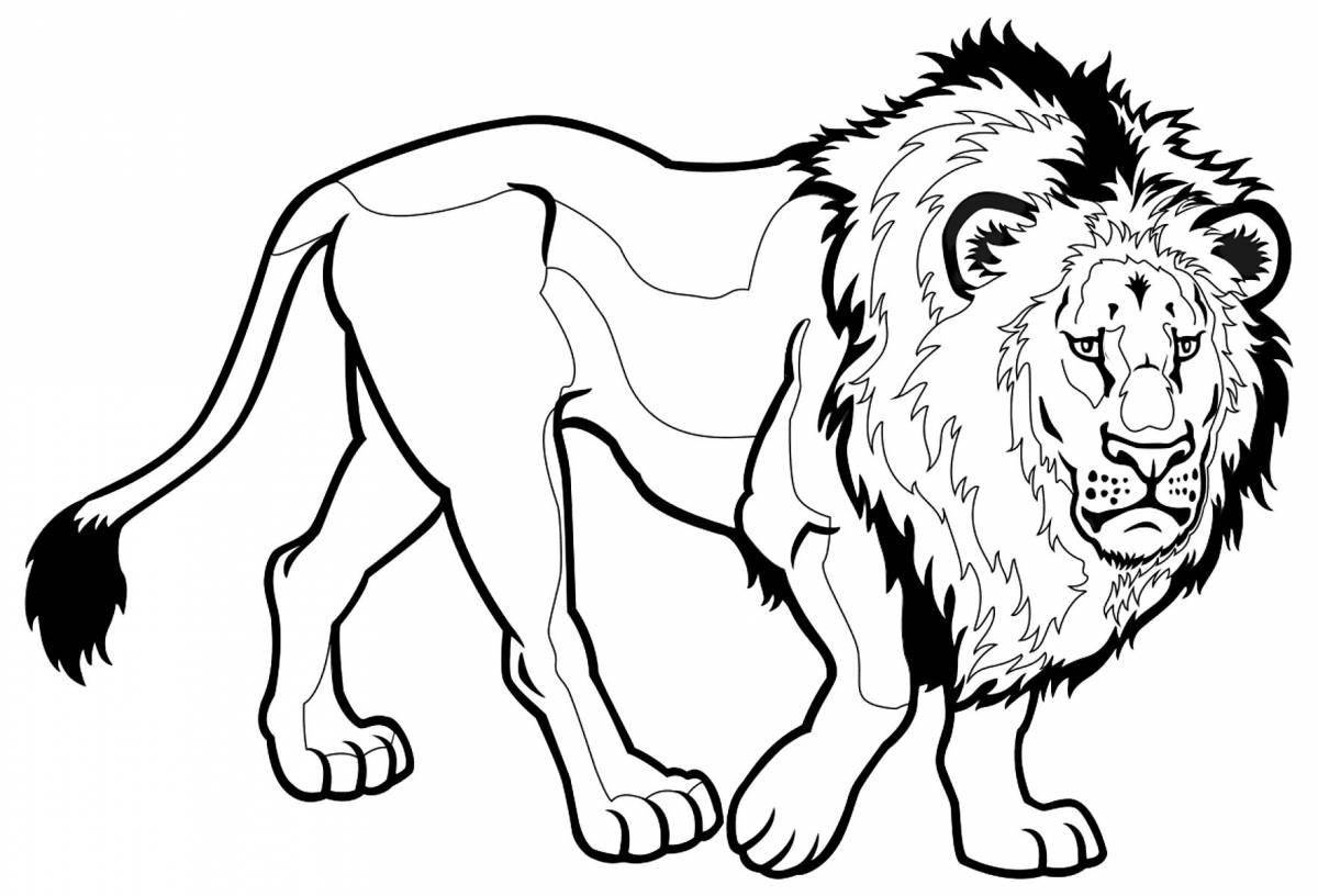 Majestic African lion coloring page