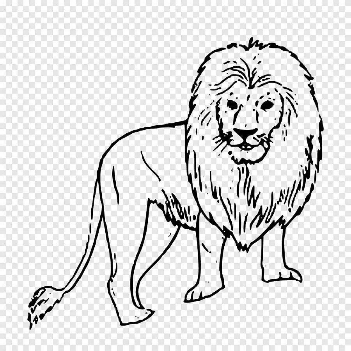 Потрясающая страница раскраски африканского льва