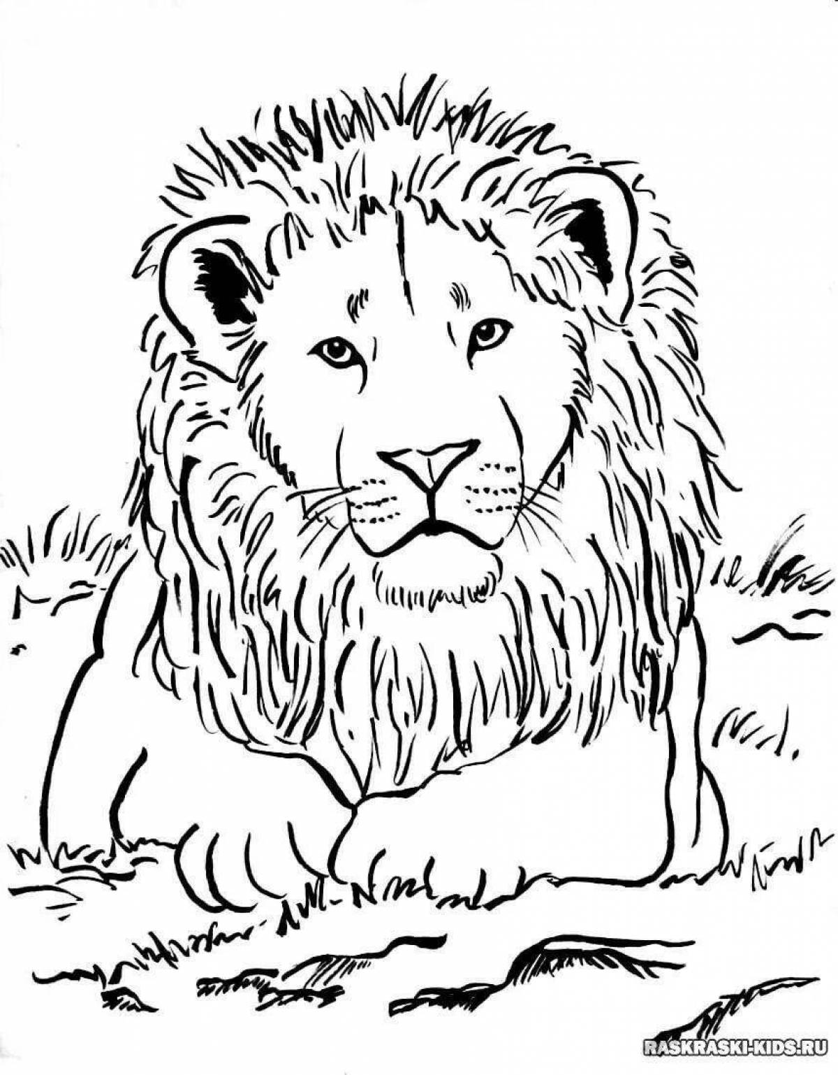 Потрясающая раскраска африканского льва