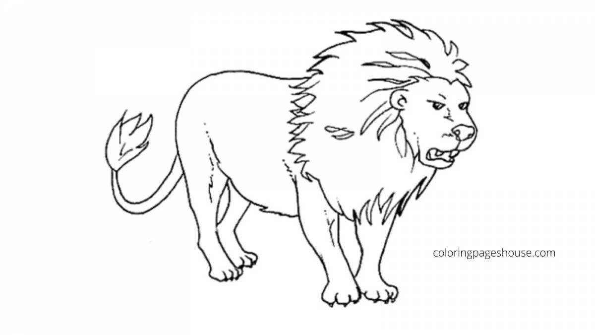 Coloring book noble African lion