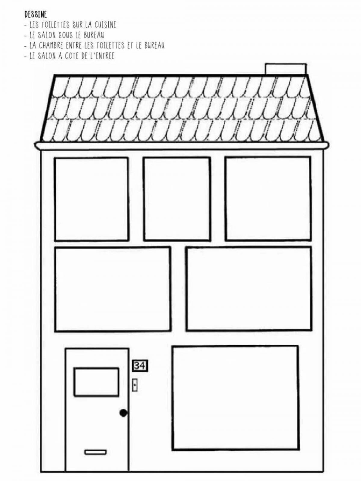 Coloring paper house