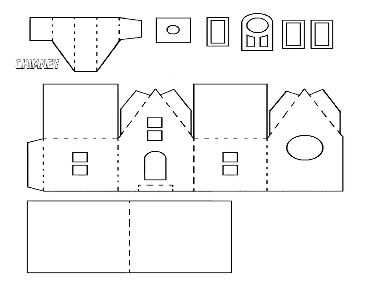 Innovative paper house coloring page