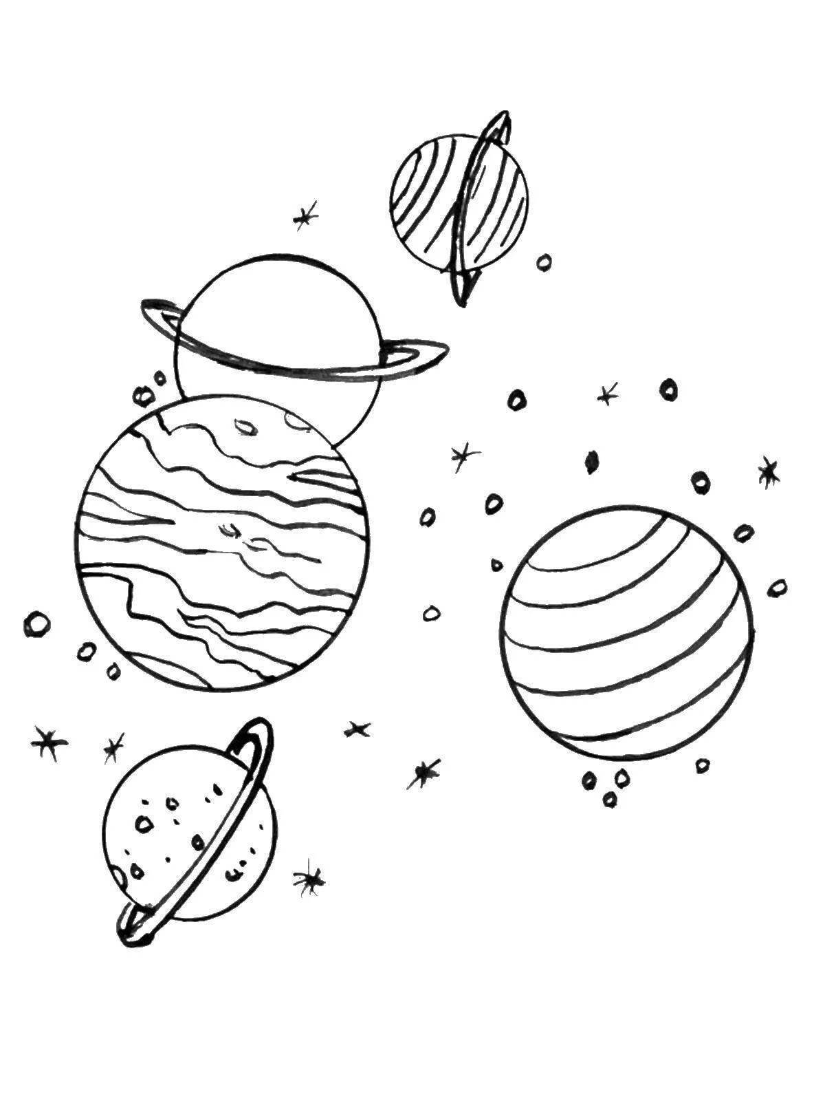 Charming coloring of the planet space