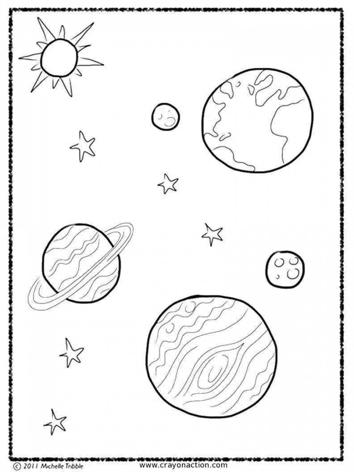 Terrific coloring of the planet space
