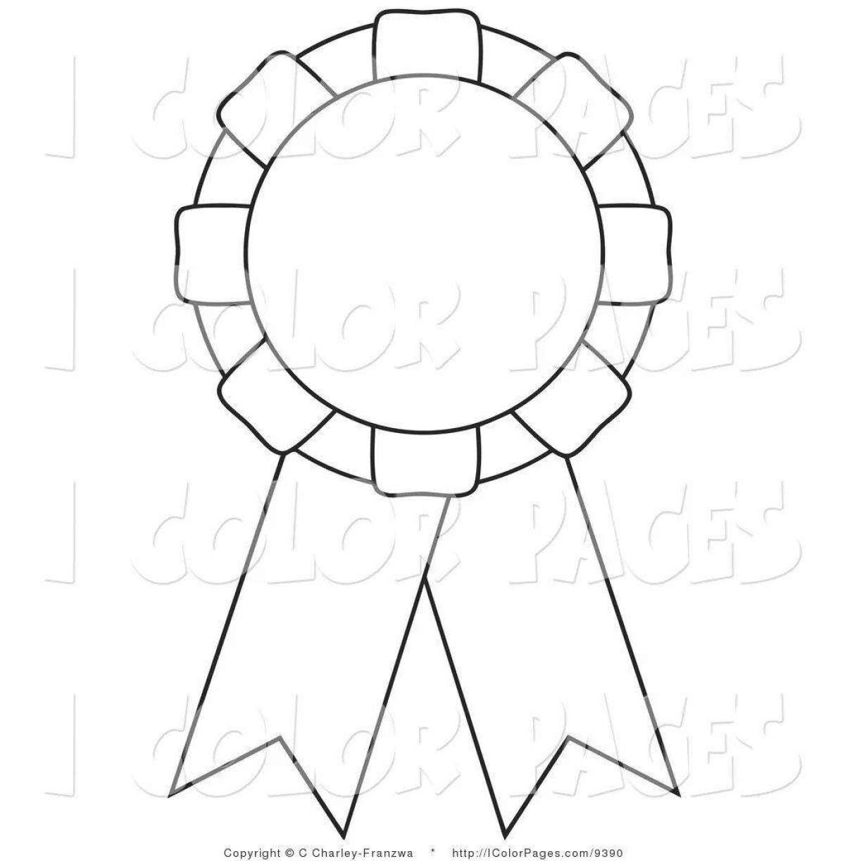 Medal template coloring page