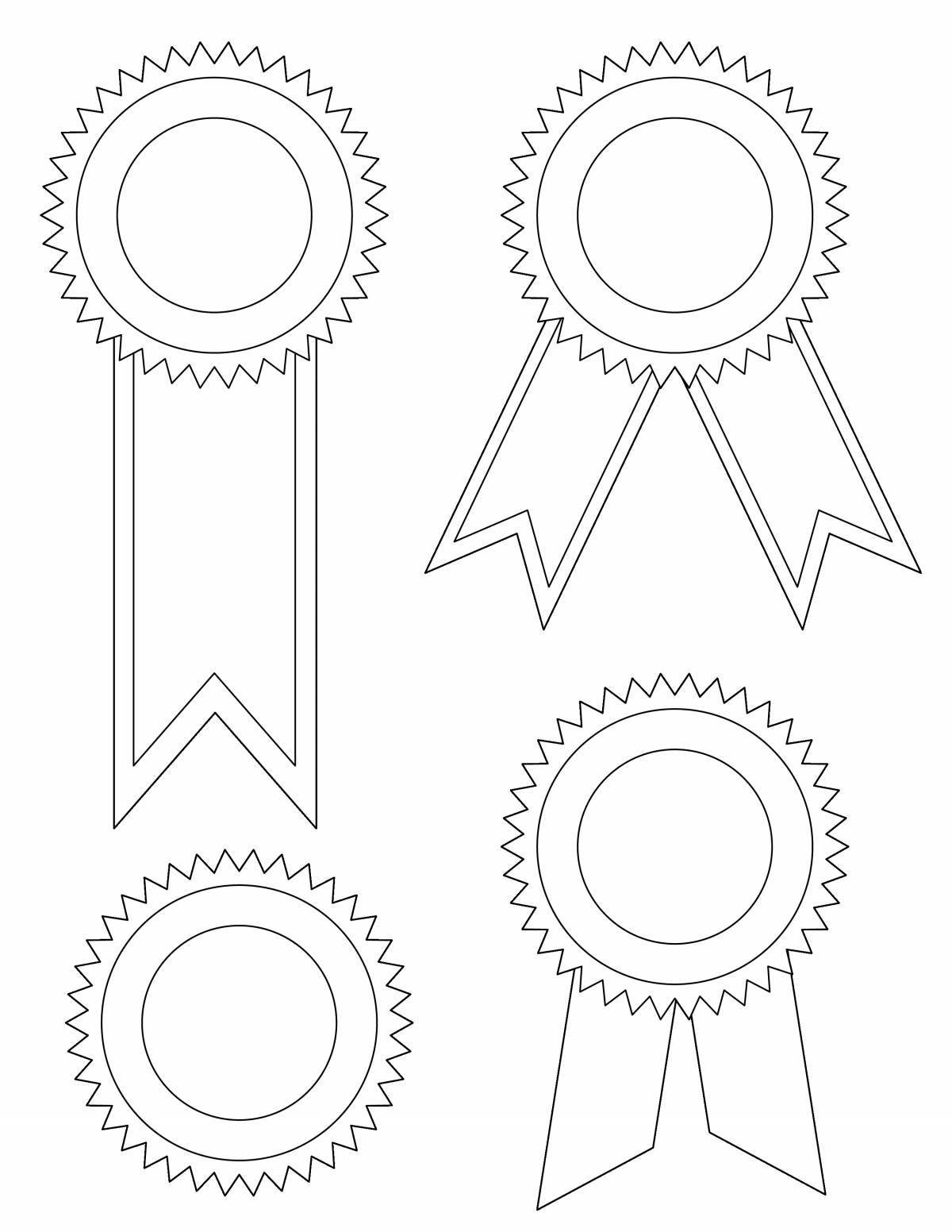 Coloring page of the medal template