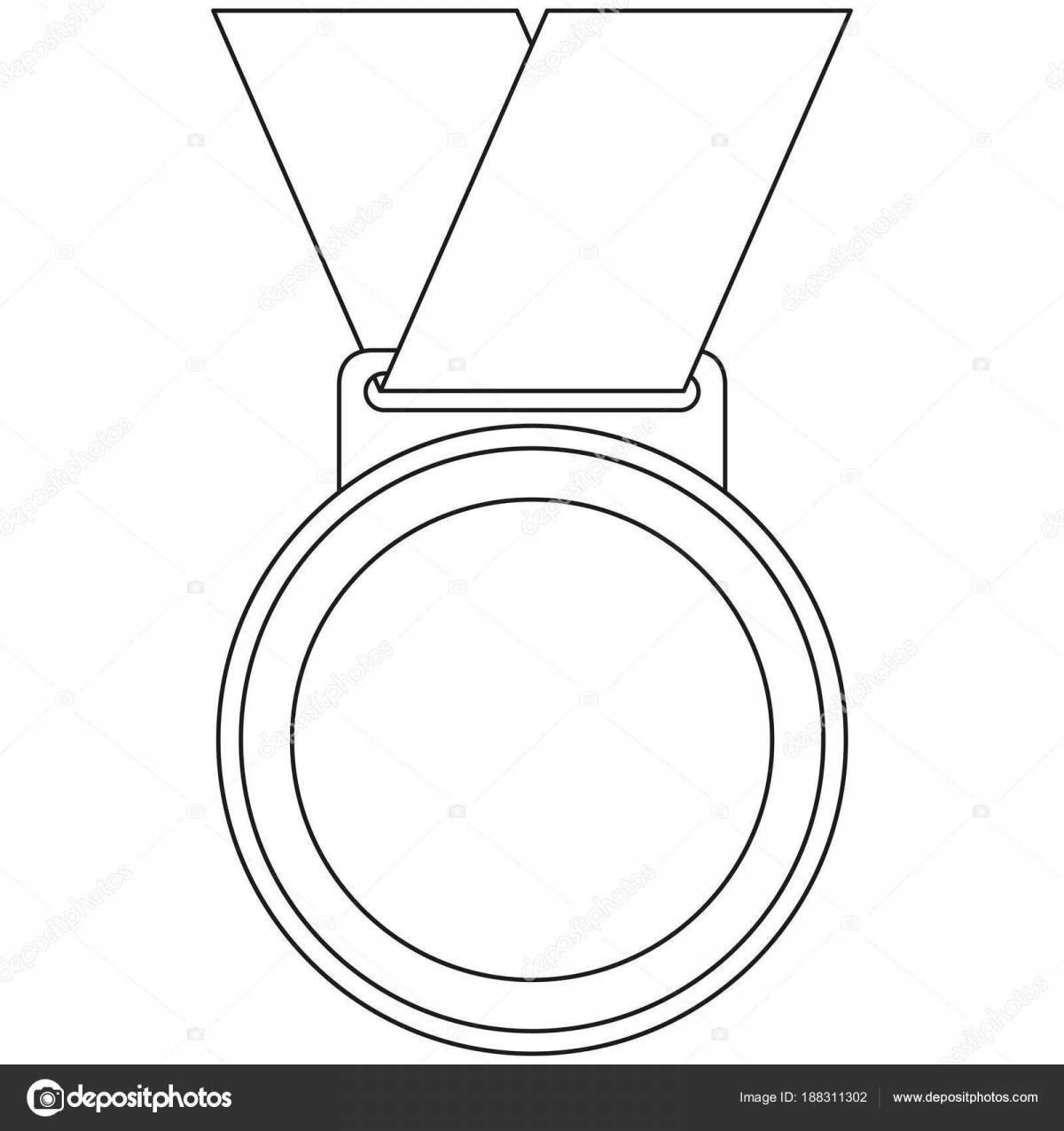 Glowing medal coloring page