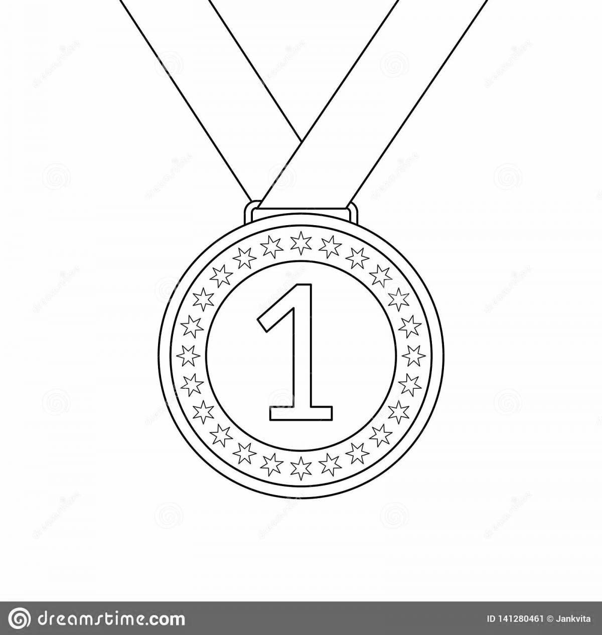 Radiant medal coloring page