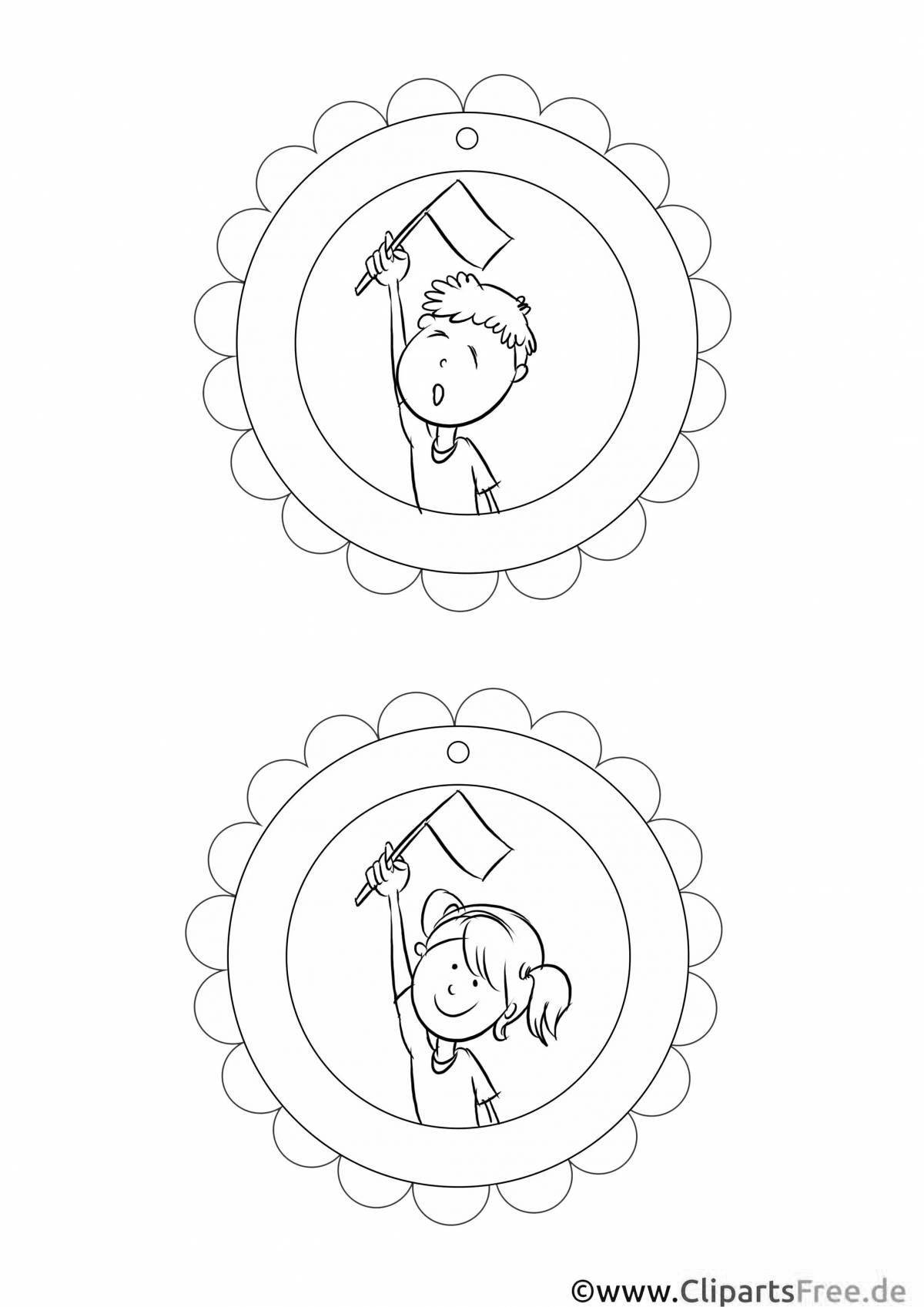 Exquisite medal coloring page