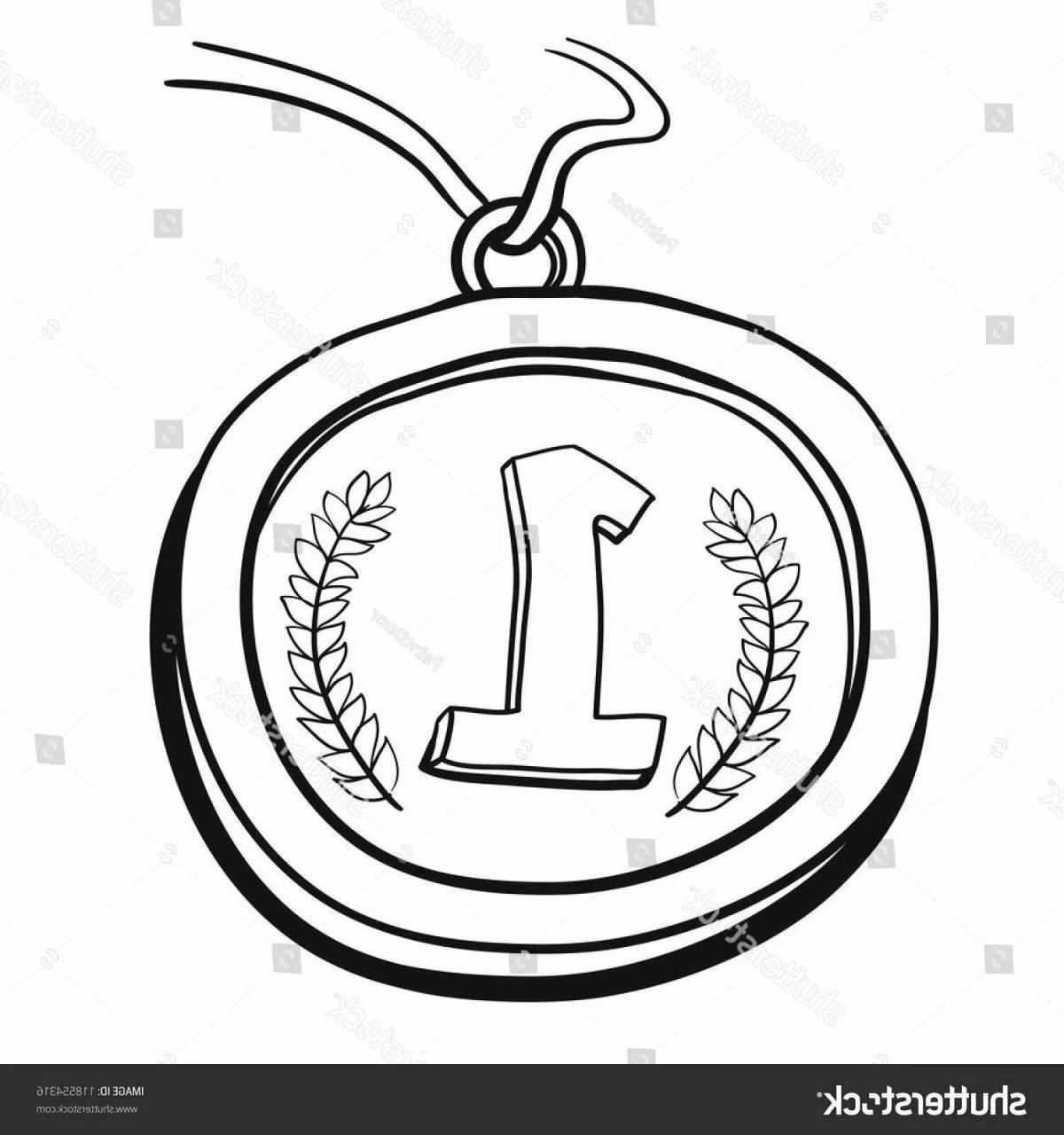 Exquisite medal pattern coloring page