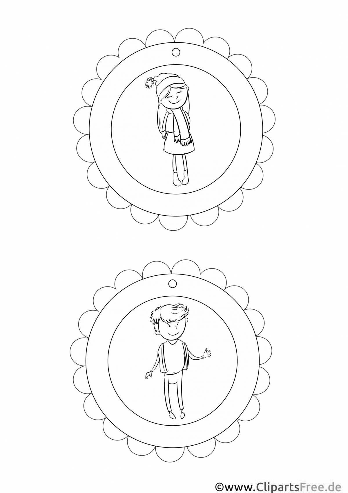 Ornate medal coloring page