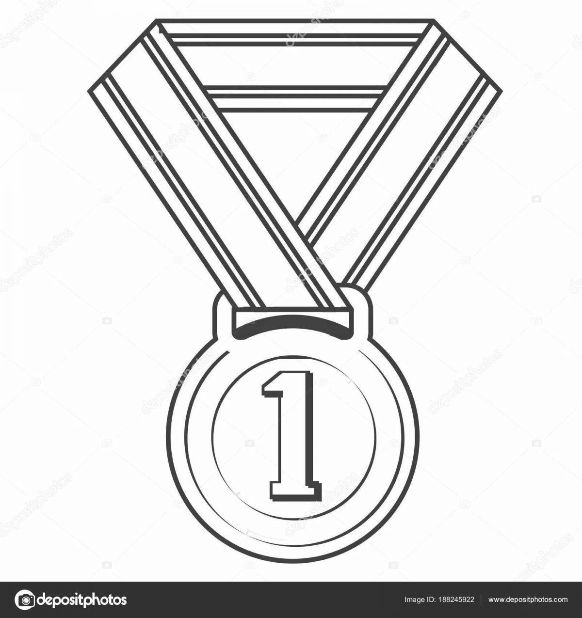 Complex medal coloring page