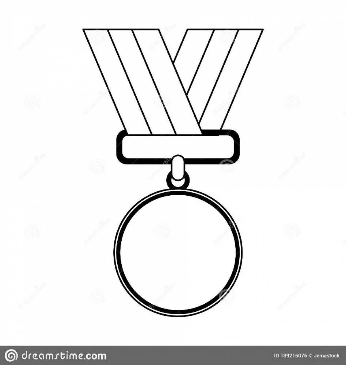 Detailed medal pattern coloring page