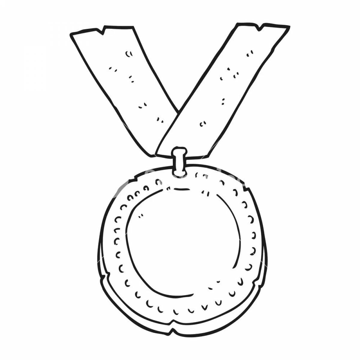 Stylish medal coloring page