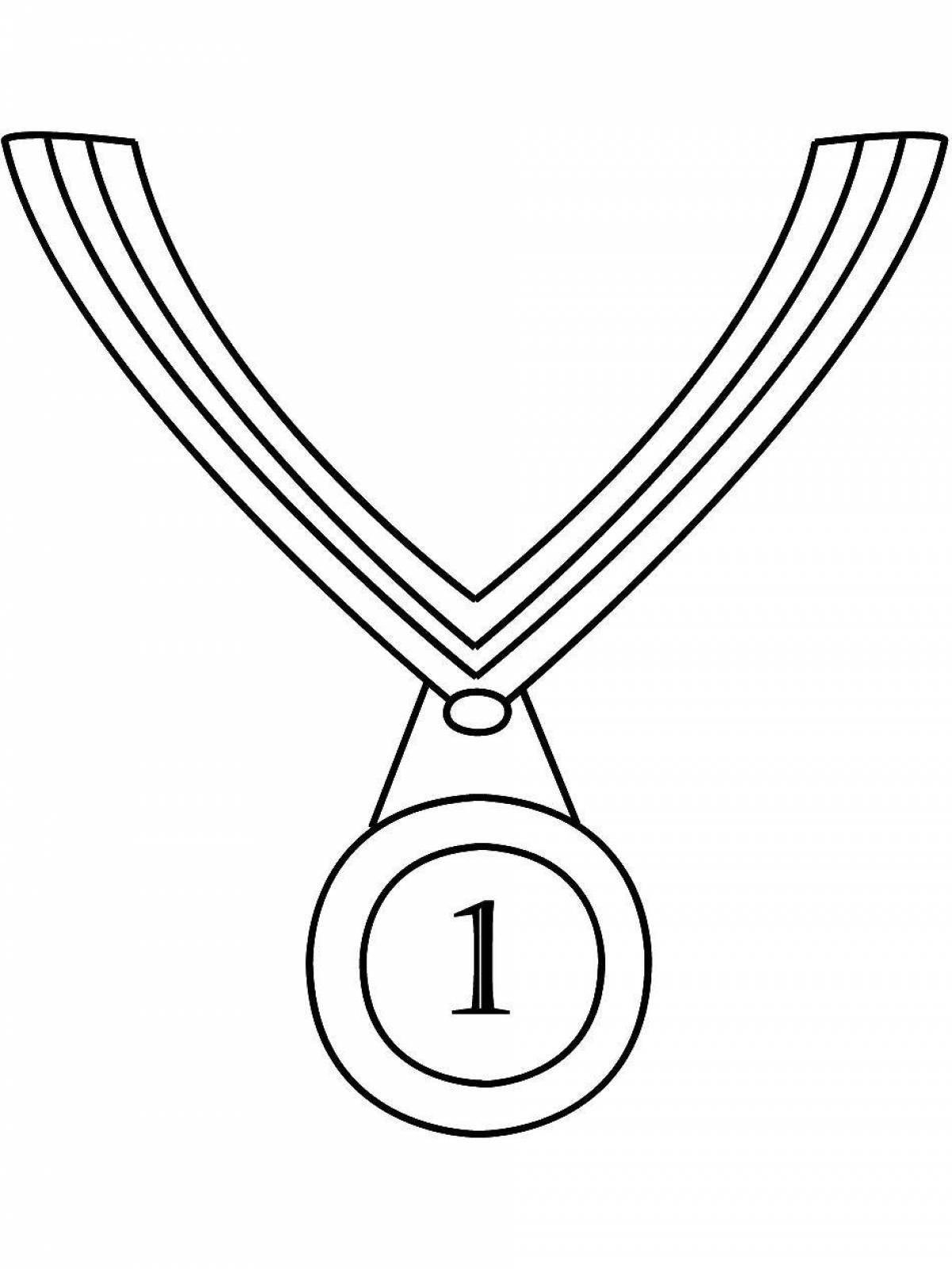 Fashion medal coloring page template