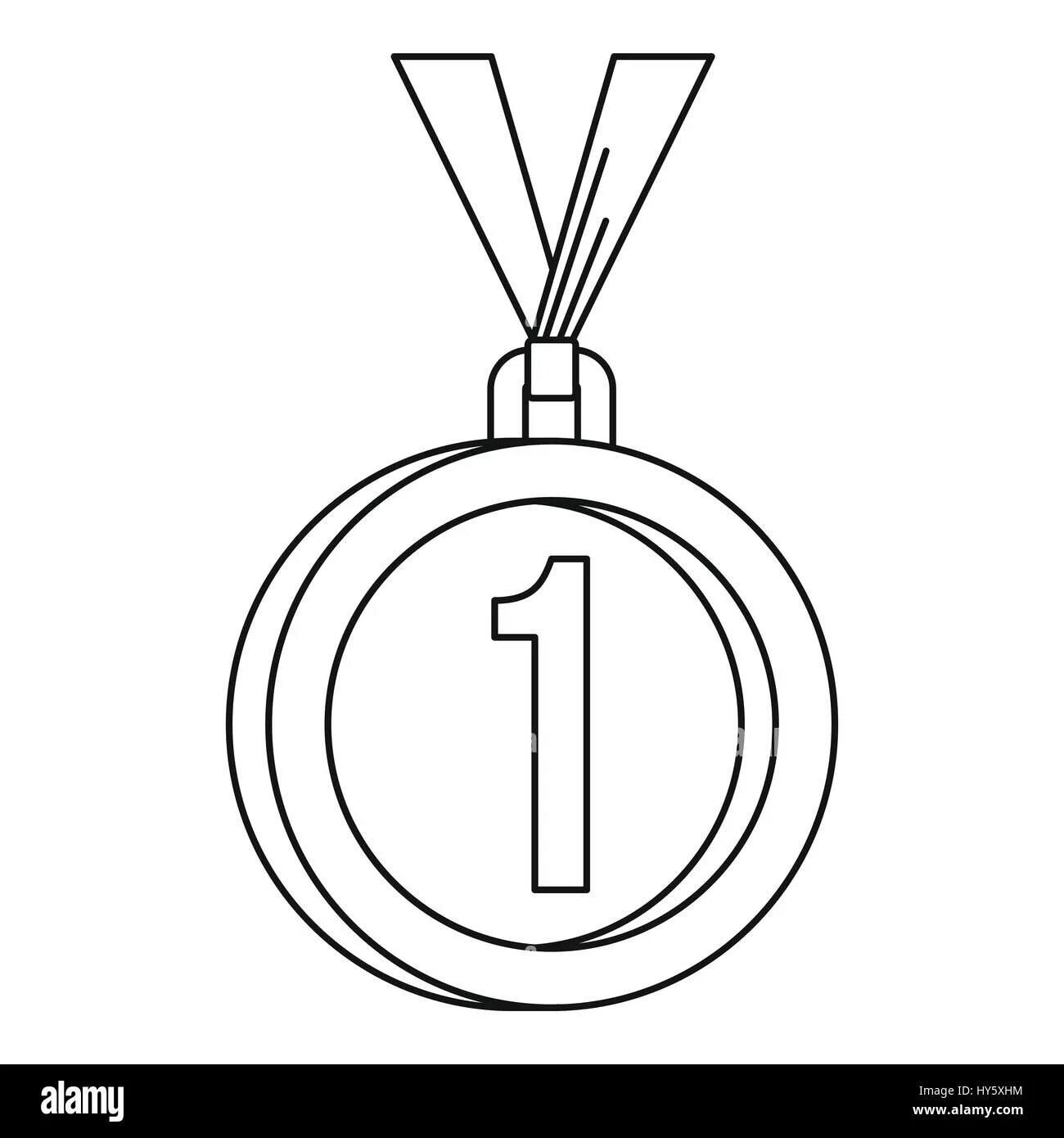 Coloring page creative medal template