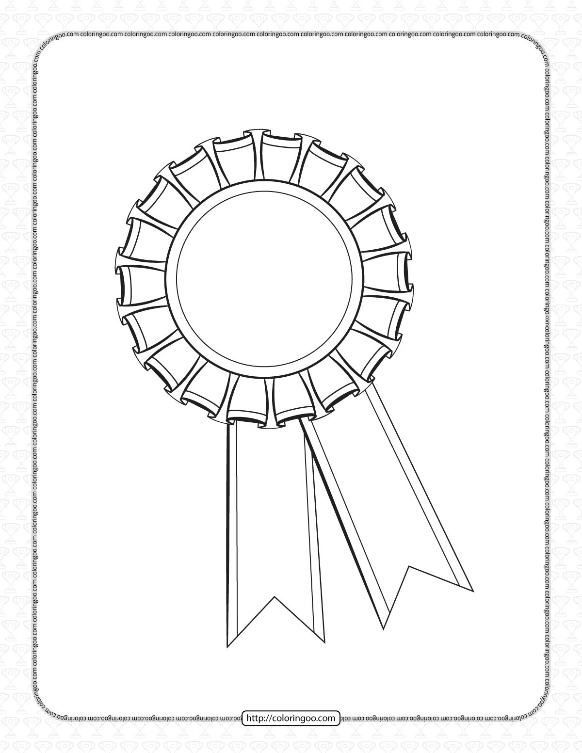 Bold medal coloring template