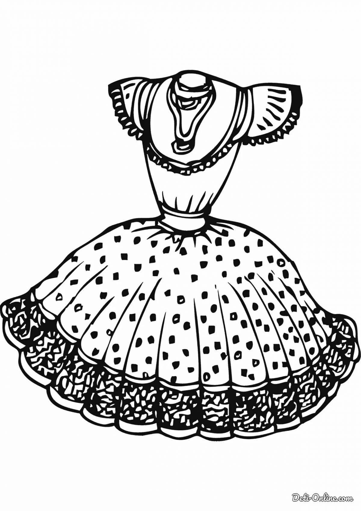 Pretty puffy dress coloring page