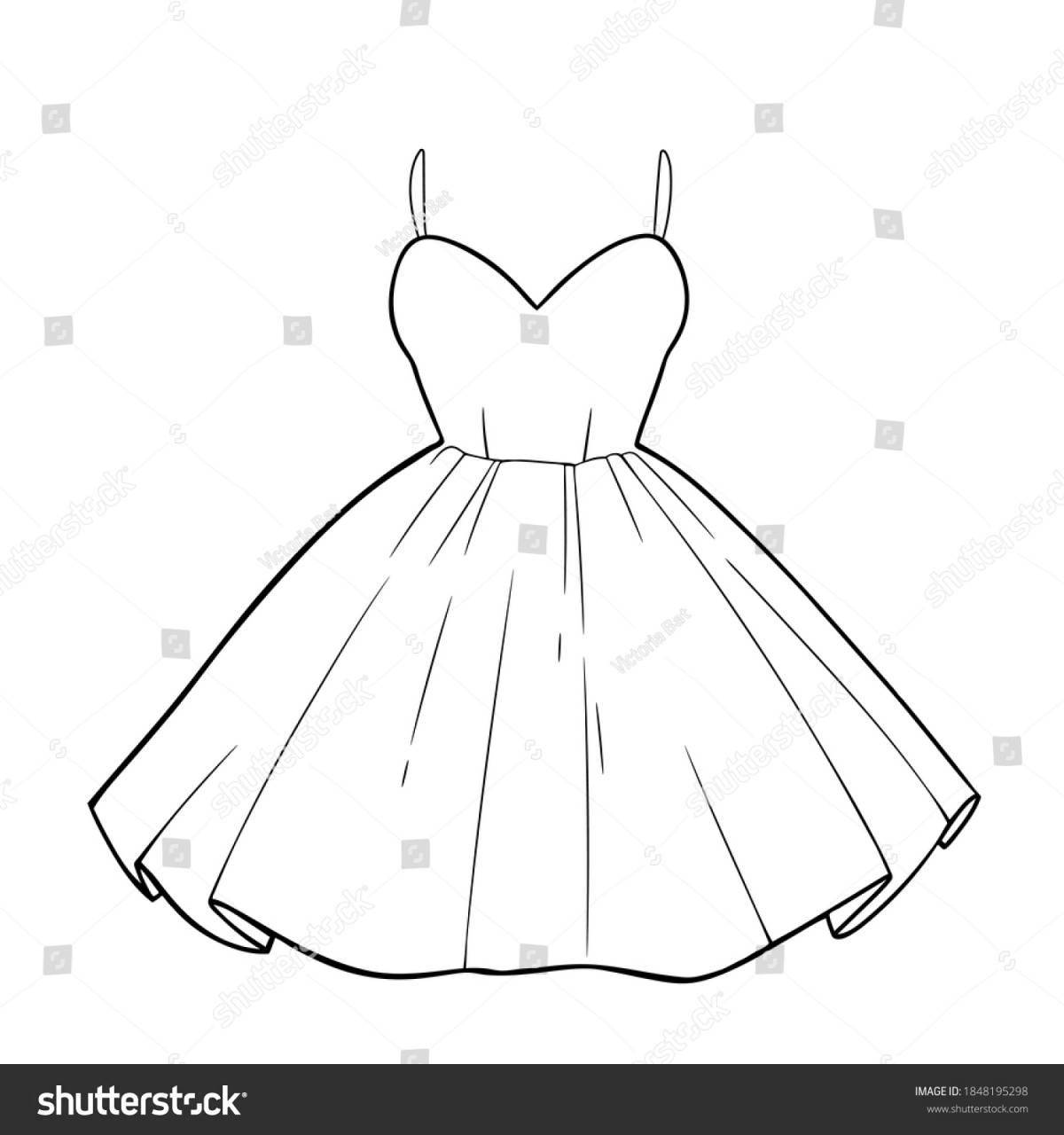 Coloring page gorgeous puffy dress