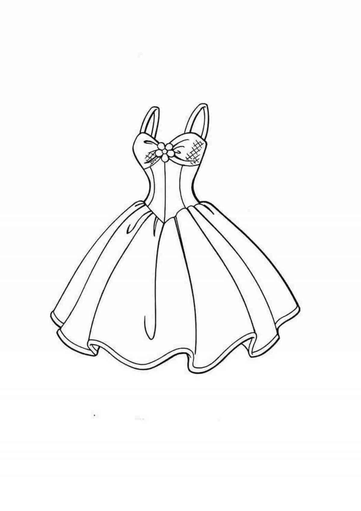Coloring page charming fluffy dress