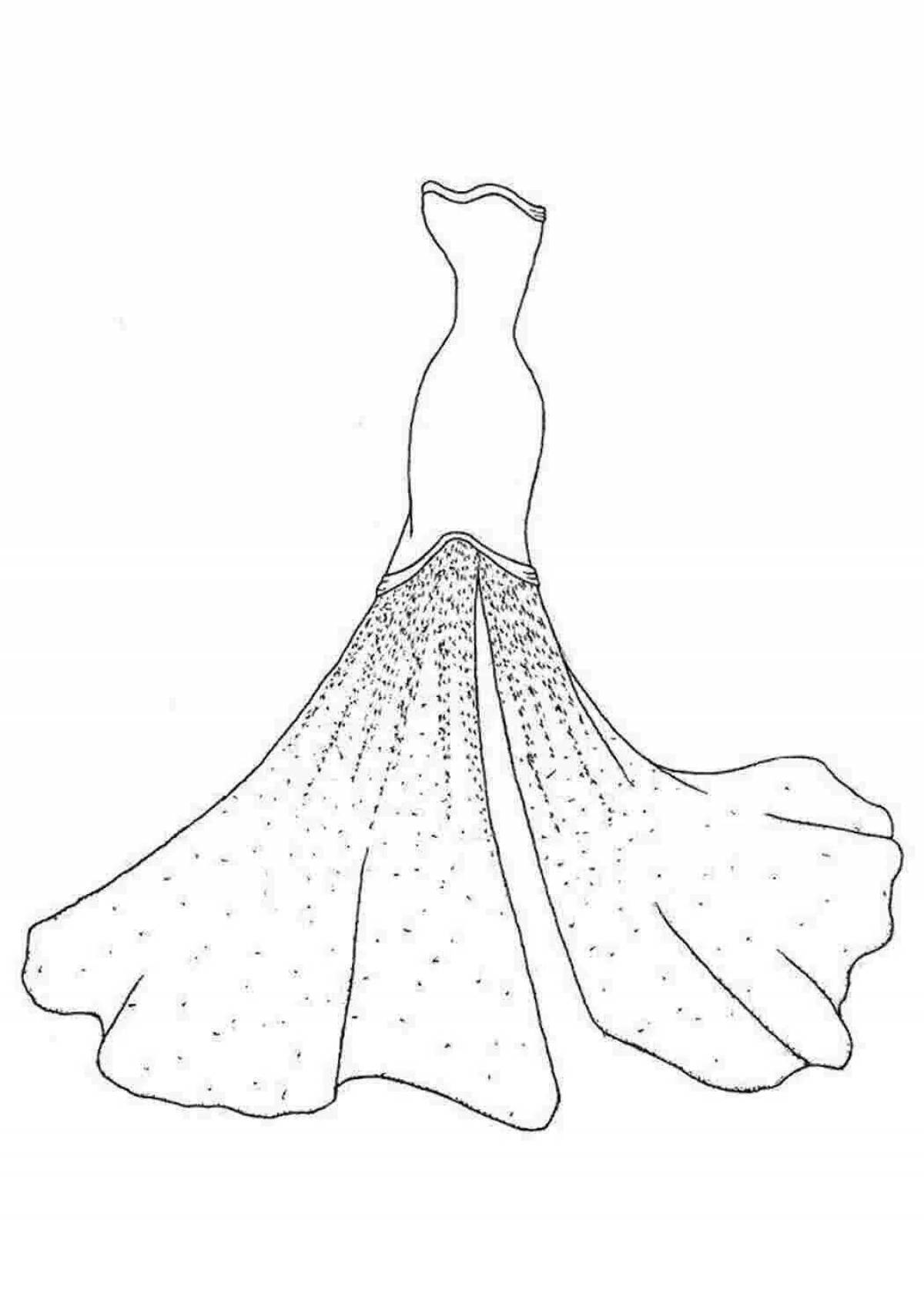 Coloring page bright fluffy dress